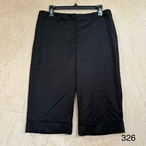 St. John Collection Black Cuffed Bermuda Shorts Sz 10 Made In USA‎
